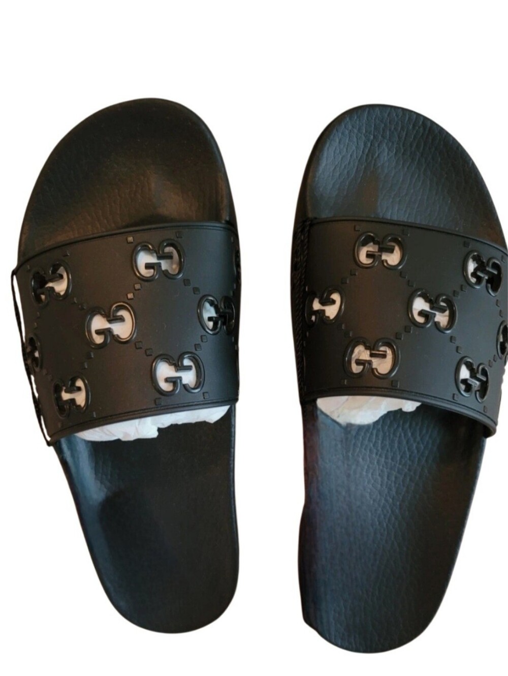 NWOB Gucci GG Embossed Rubber Pool Slide Sandals - Picture 3 of 9